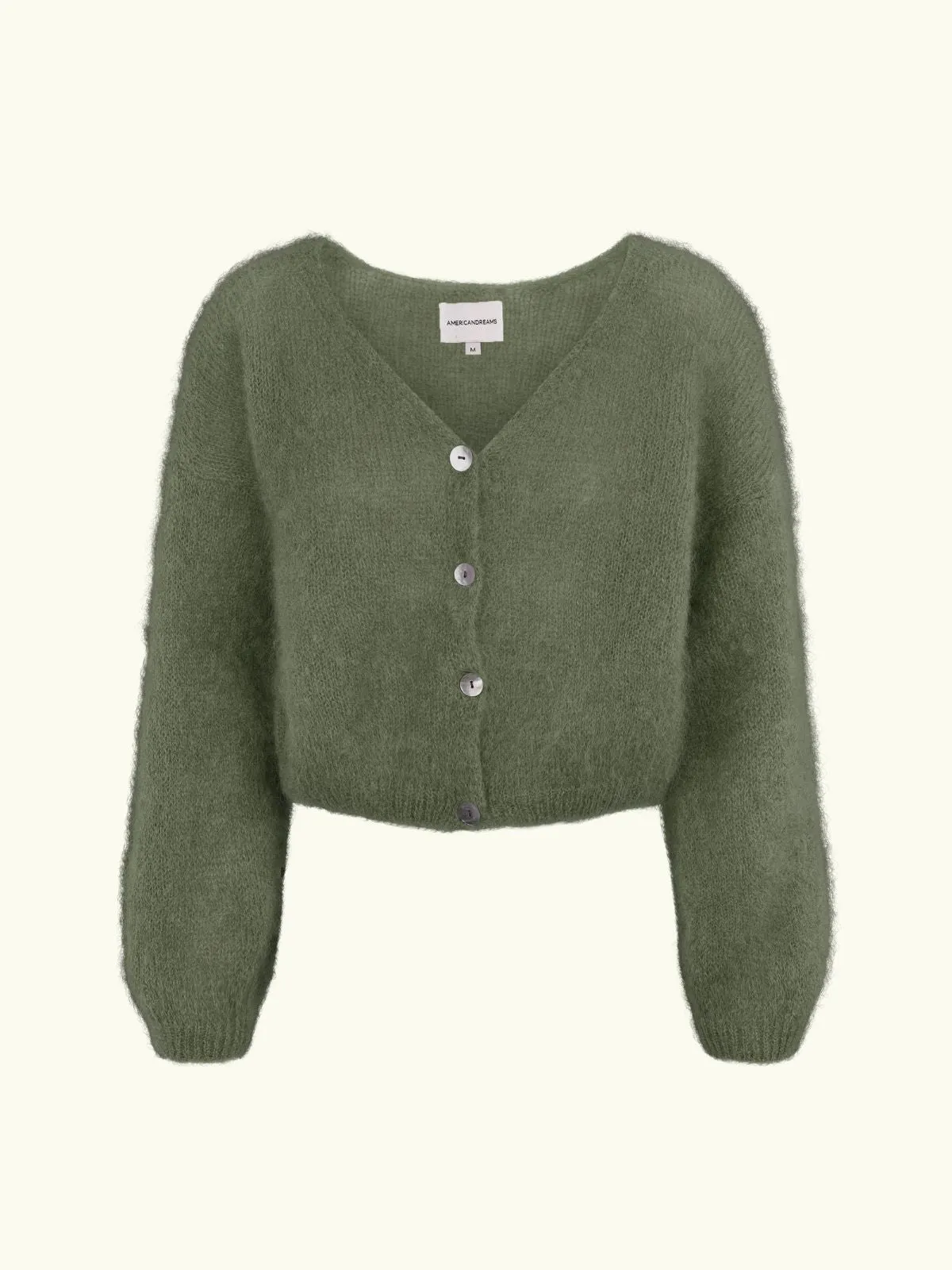 Cornelia Cropped Cardigan - Khaki sold by iris