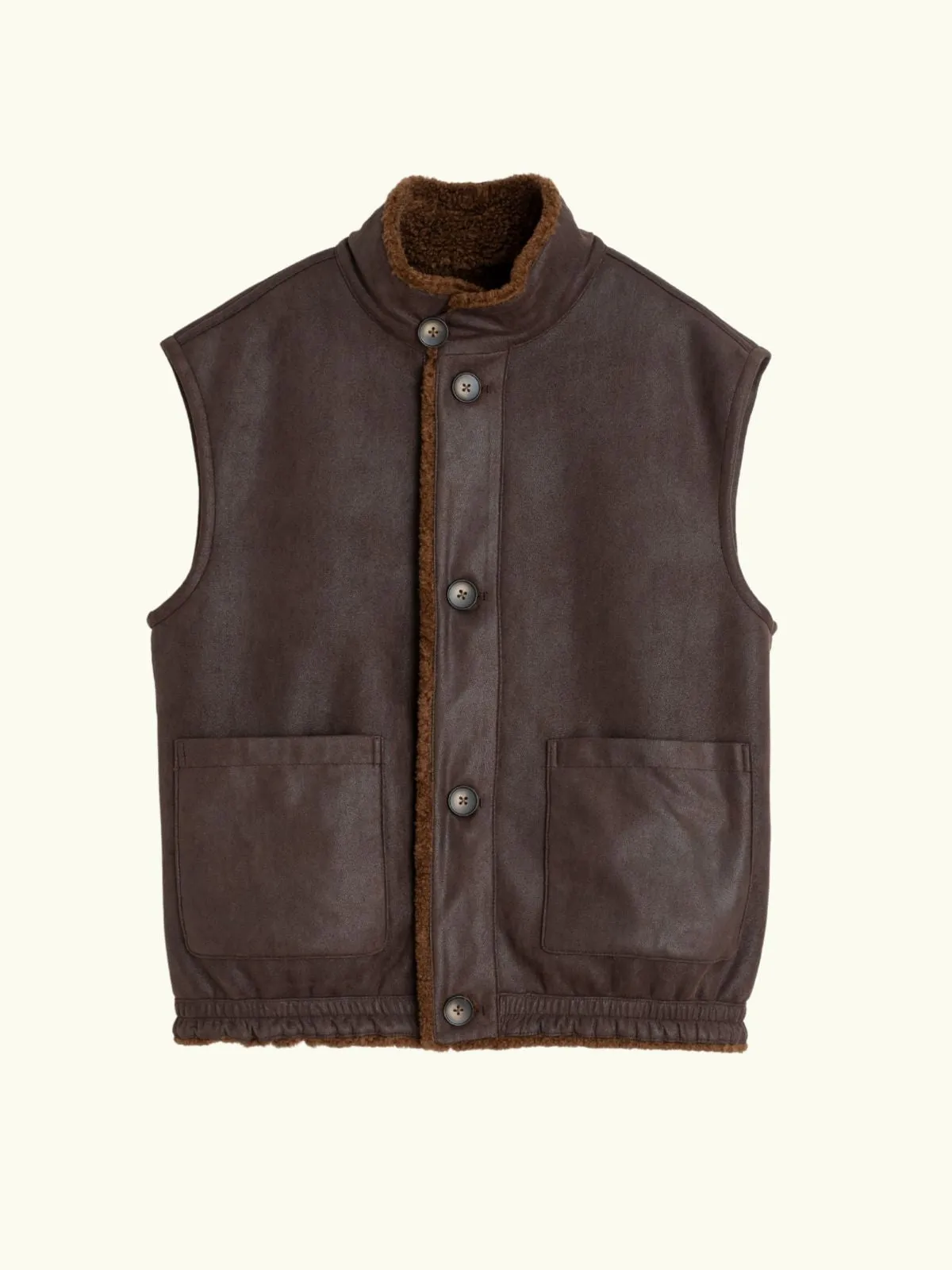 Shearling Style Vest - Chocolate sold by iris product image thumbnail 2