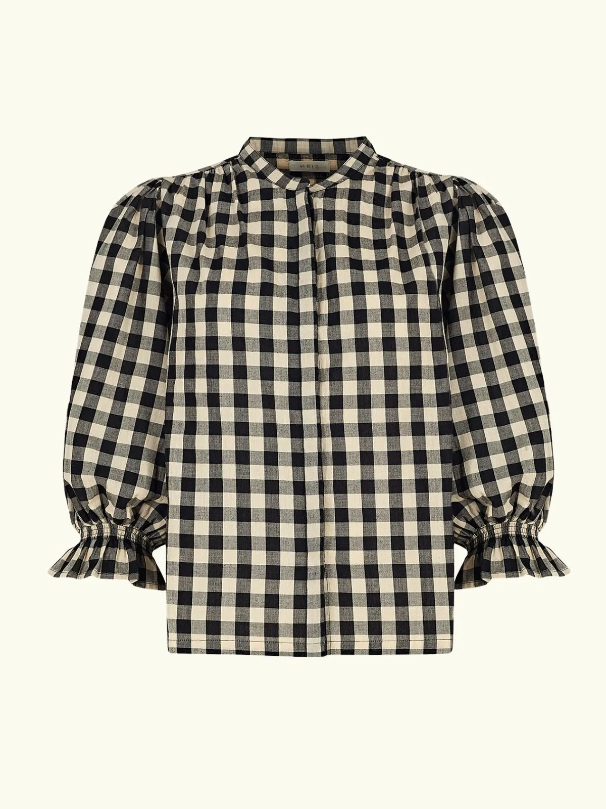 Jamie Big Check Blouse - Black & Beige sold by iris product image thumbnail 2