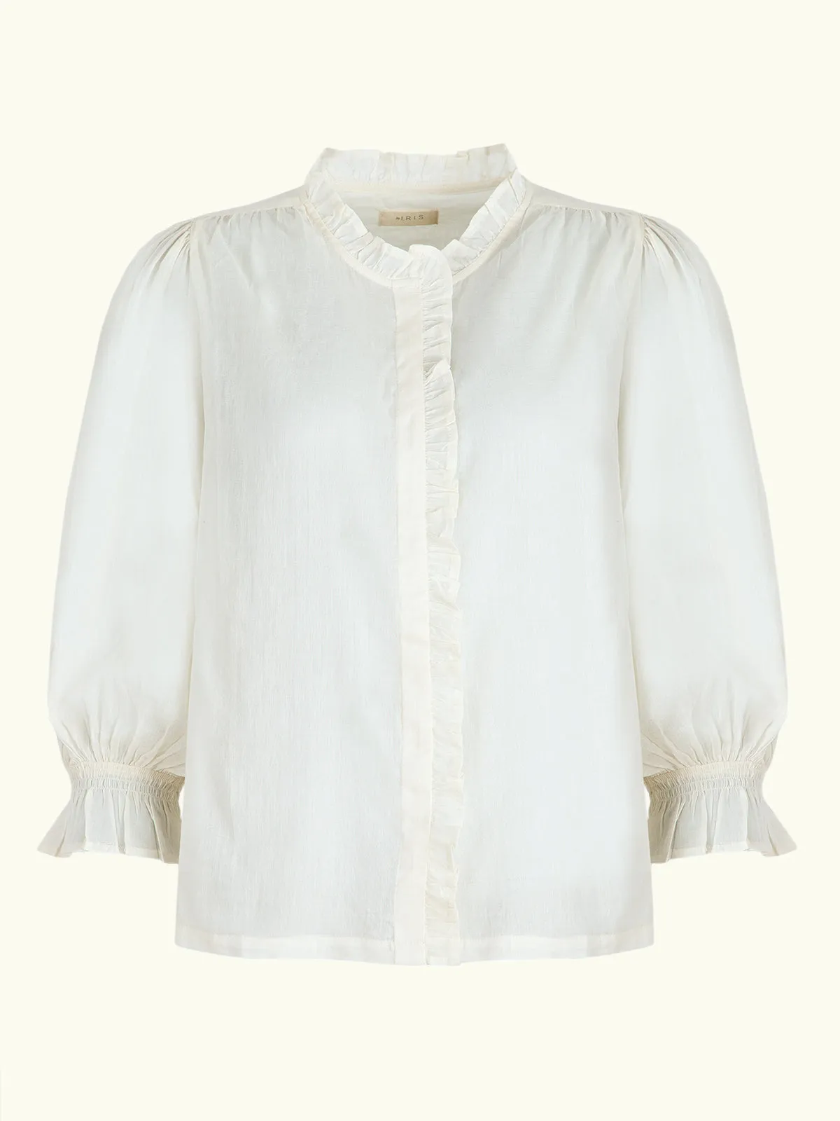 Frankie Voile Ruffle Blouse - Ecru sold by iris