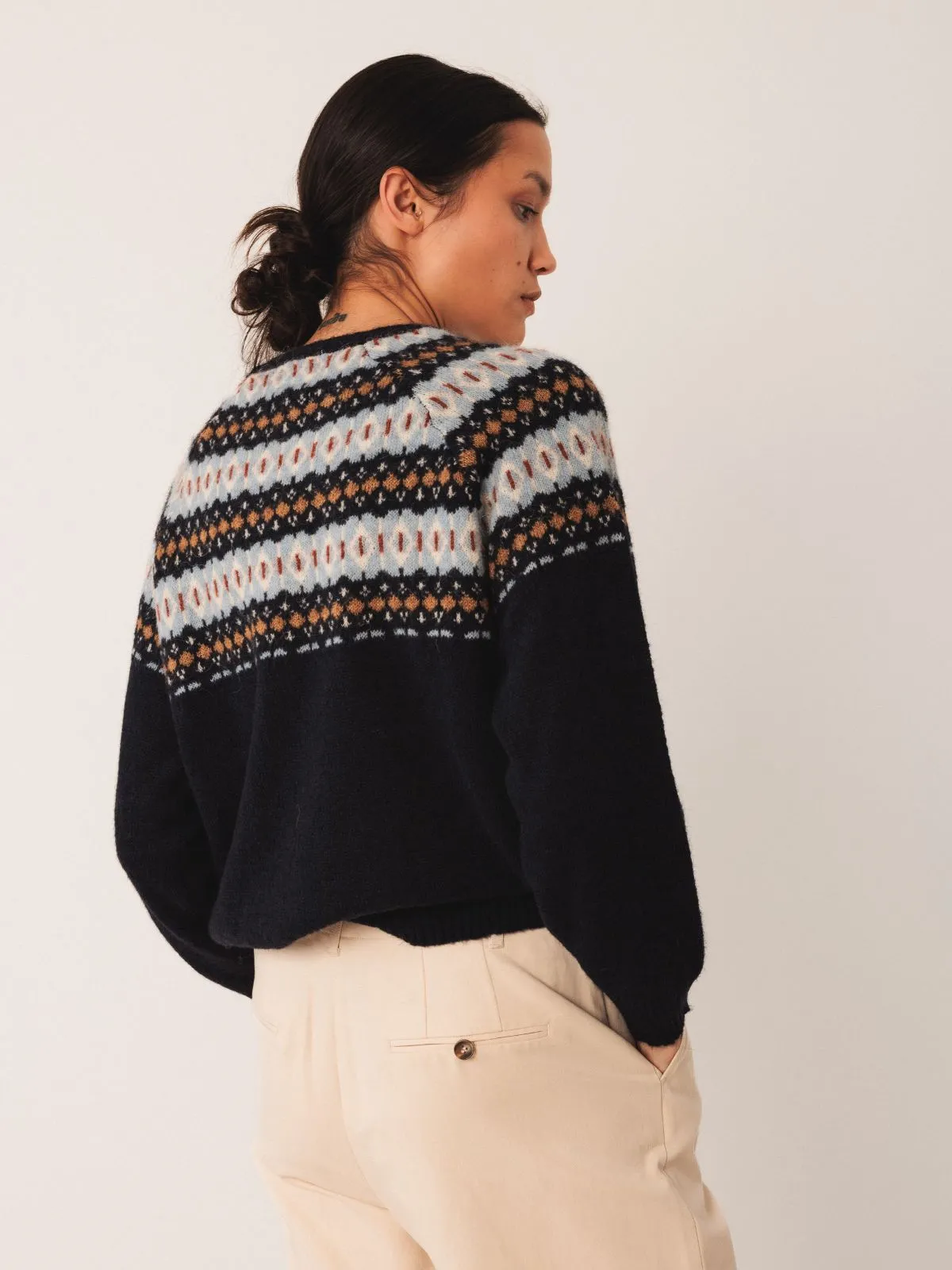 Fair Isle Jumper - Navy sold by iris product image thumbnail 3