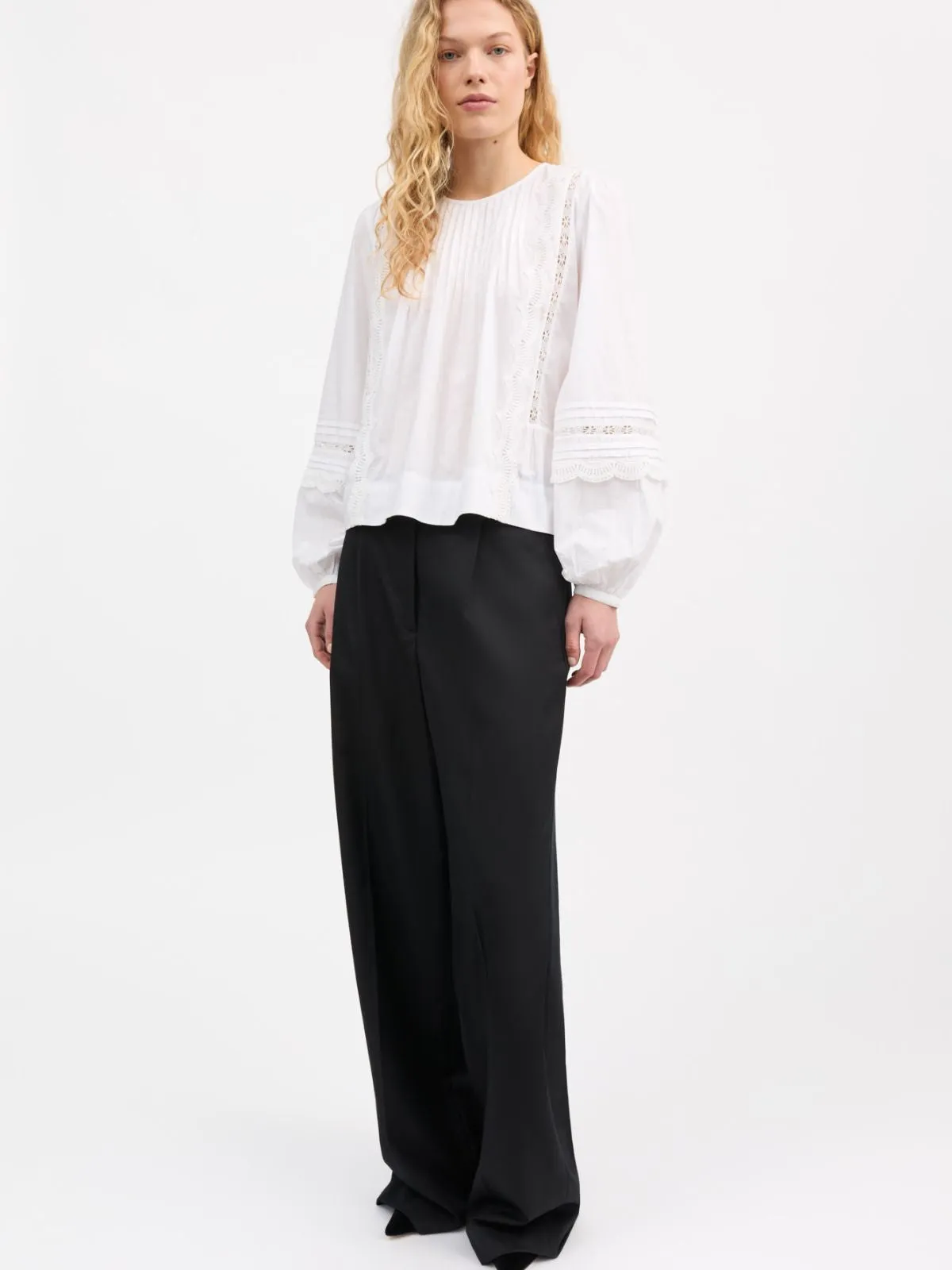 Leaf Embroidered Blouse - White sold by iris product image thumbnail 3