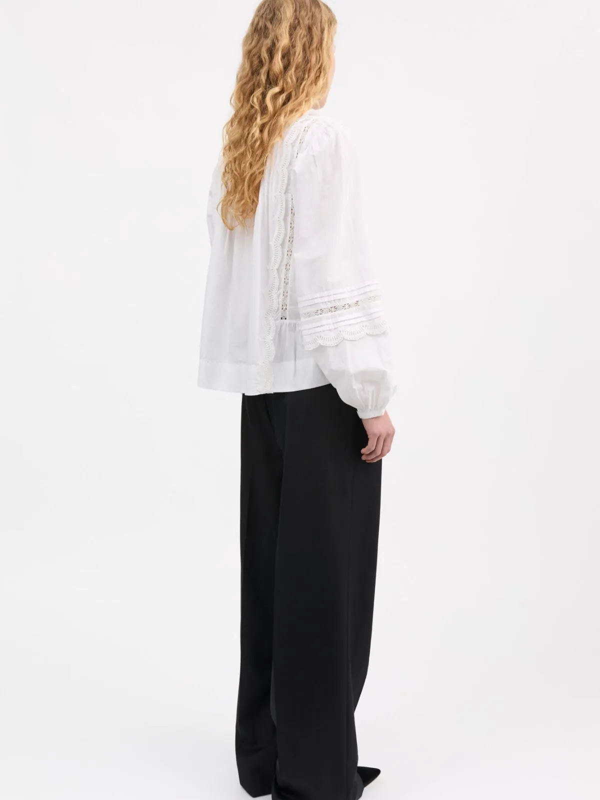 Leaf Embroidered Blouse - White sold by iris product image thumbnail 4