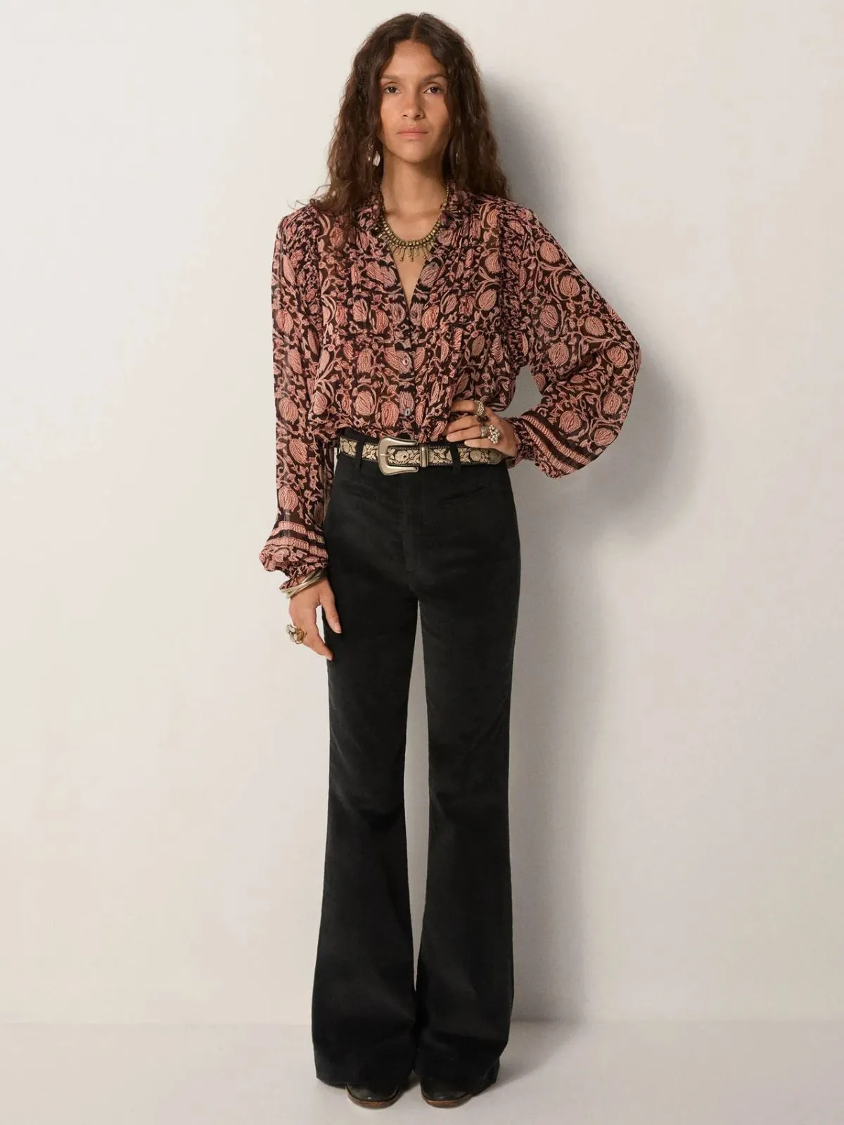 Mia Print Blouse - Black sold by iris product image thumbnail 2