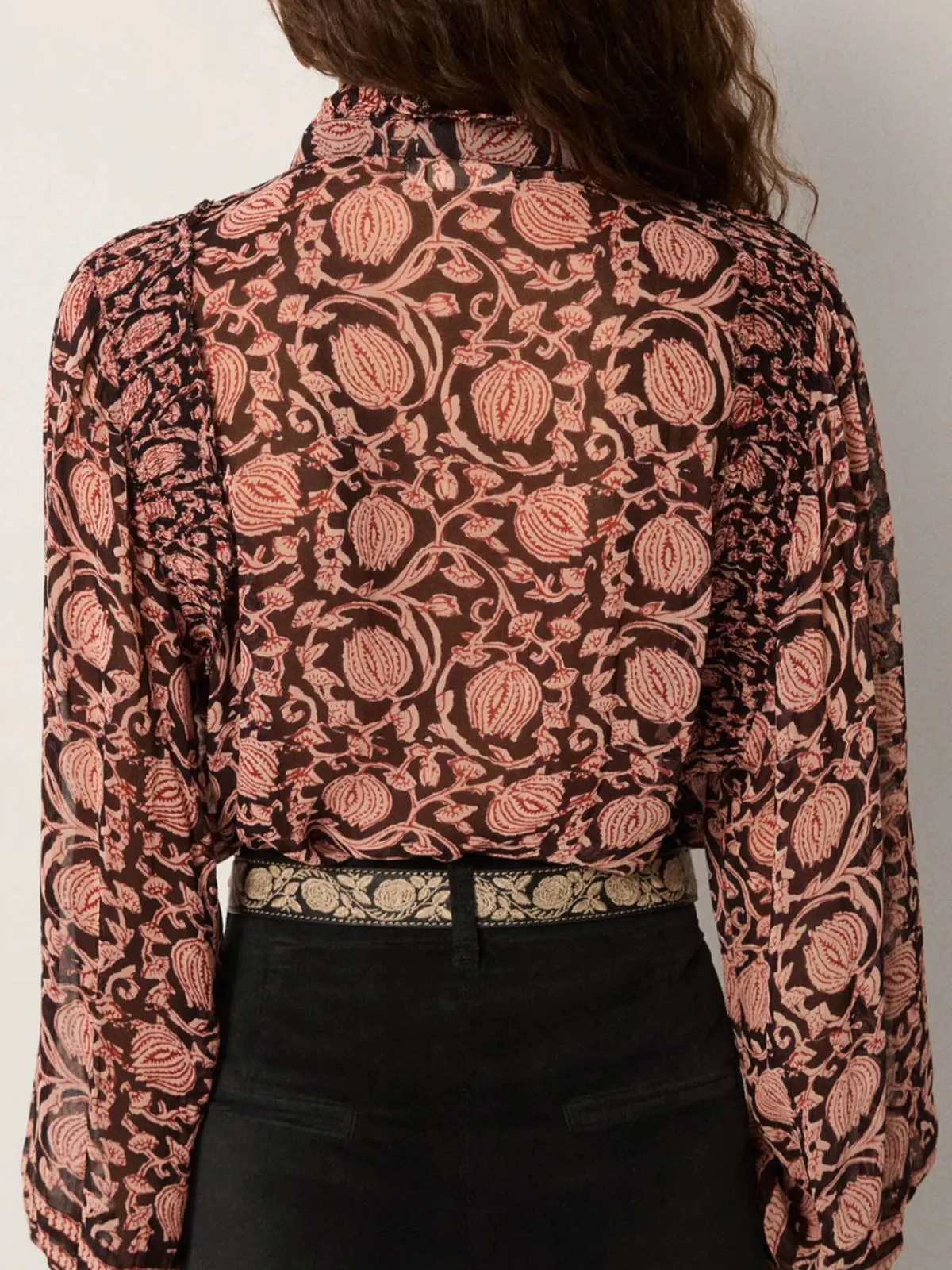 Mia Print Blouse - Black sold by iris product image thumbnail 3