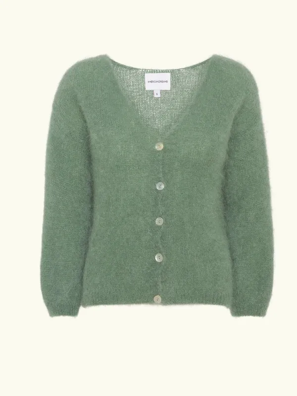 Cornelia Long Sleeve Cardigan - Khaki sold by iris