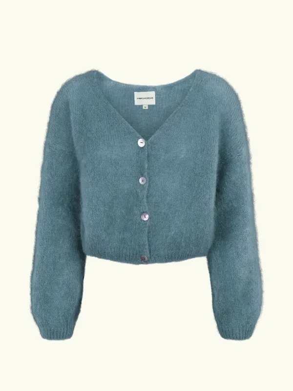 Cornelia Cropped Cardigan - Teal sold by iris