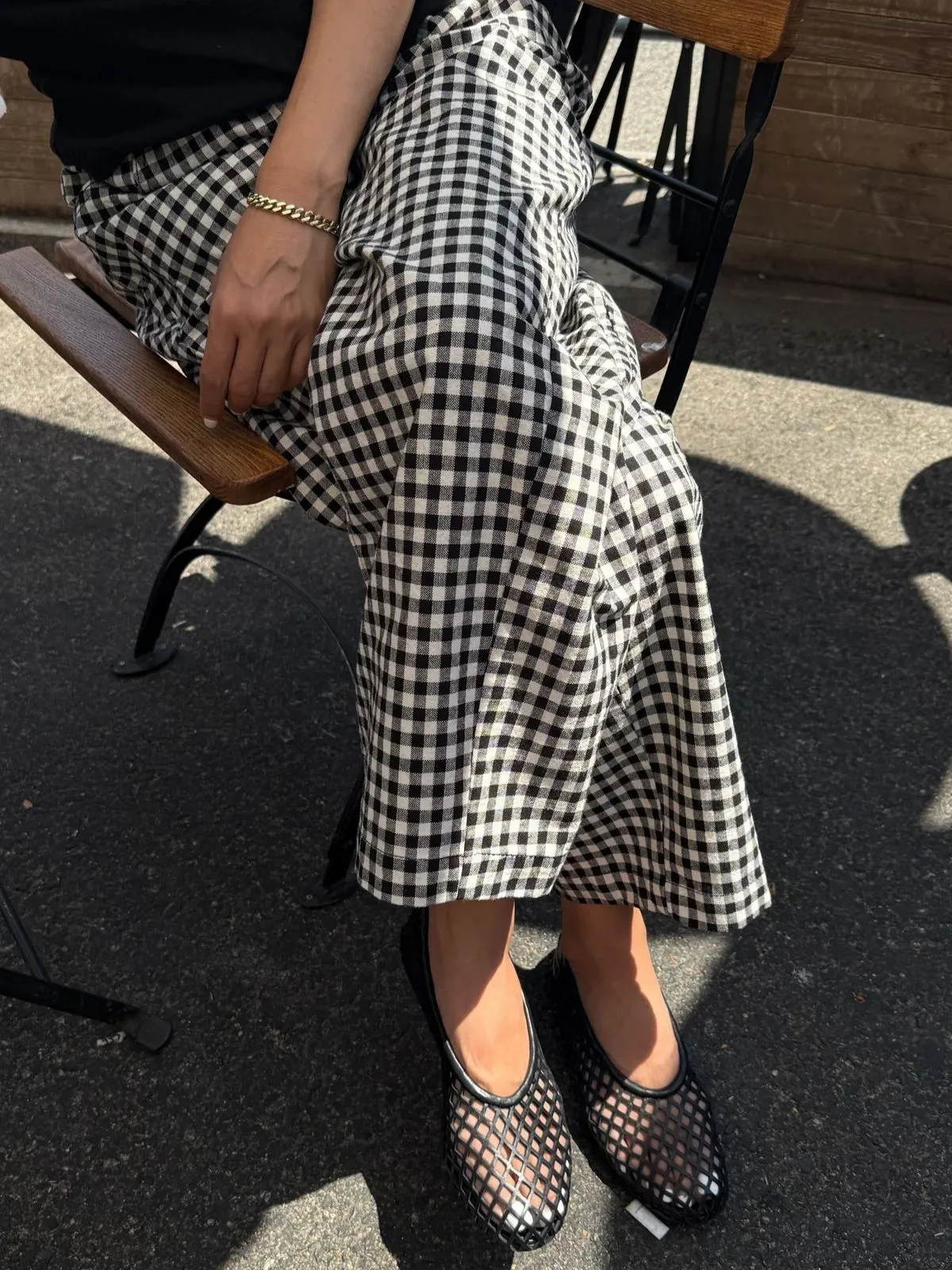 Arc Gingham Pants - Black & White sold by iris product image thumbnail 2