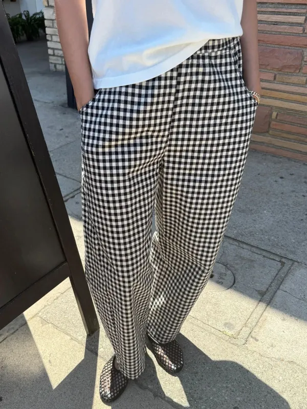 Arc Gingham Pants - Black & White sold by iris