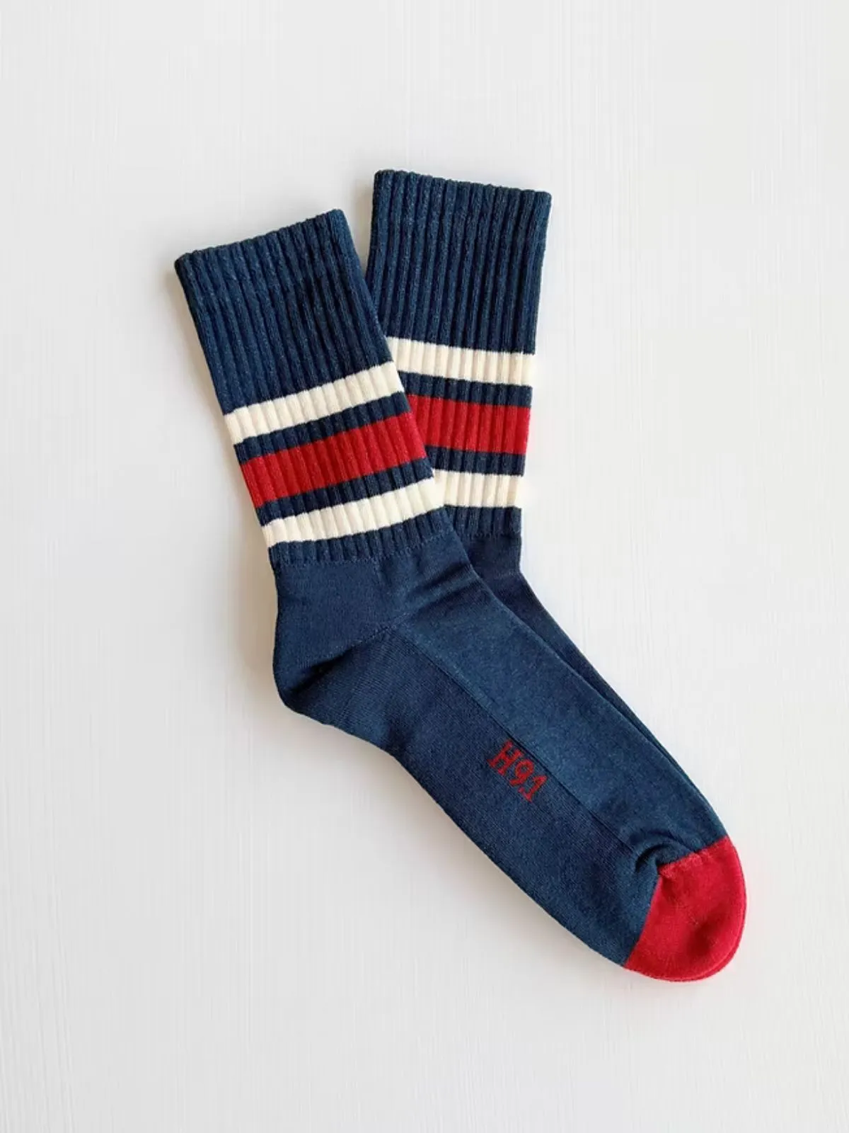 Rucker Stripe Socks- Navy sold by iris