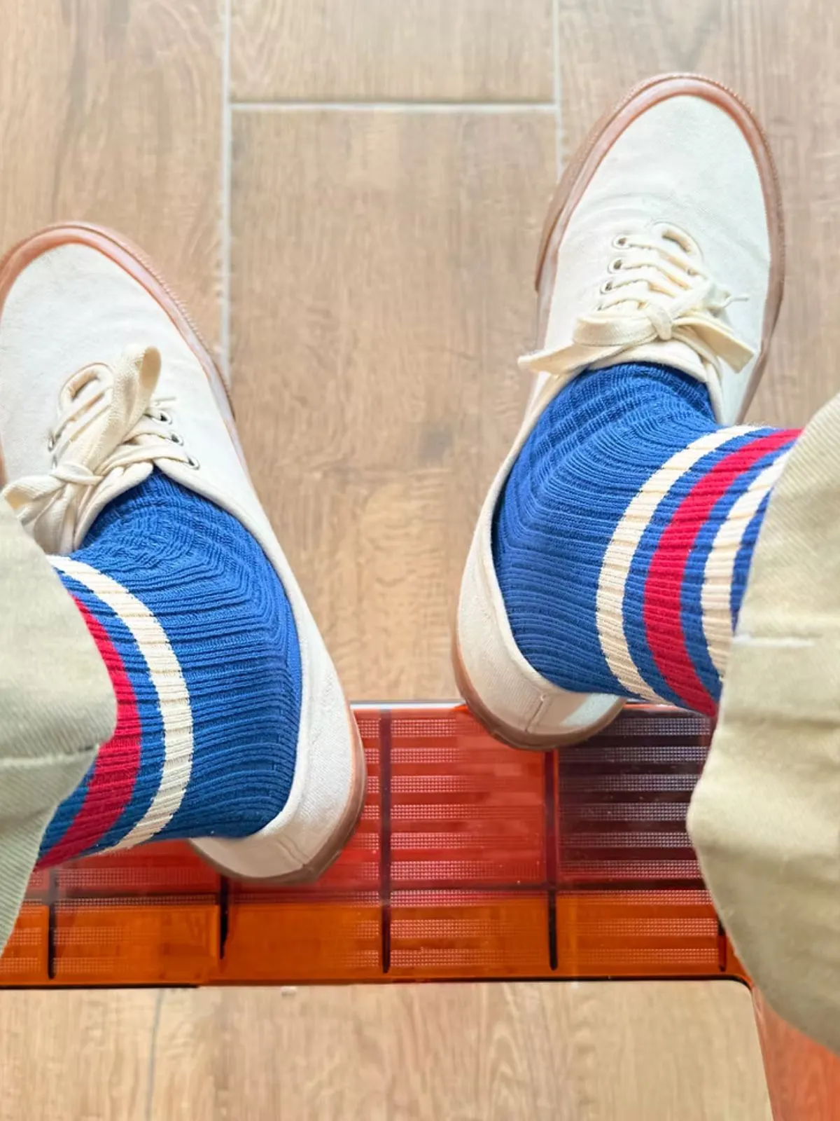 Vintage 1980 Stripe Socks - Blue sold by iris product image thumbnail 2