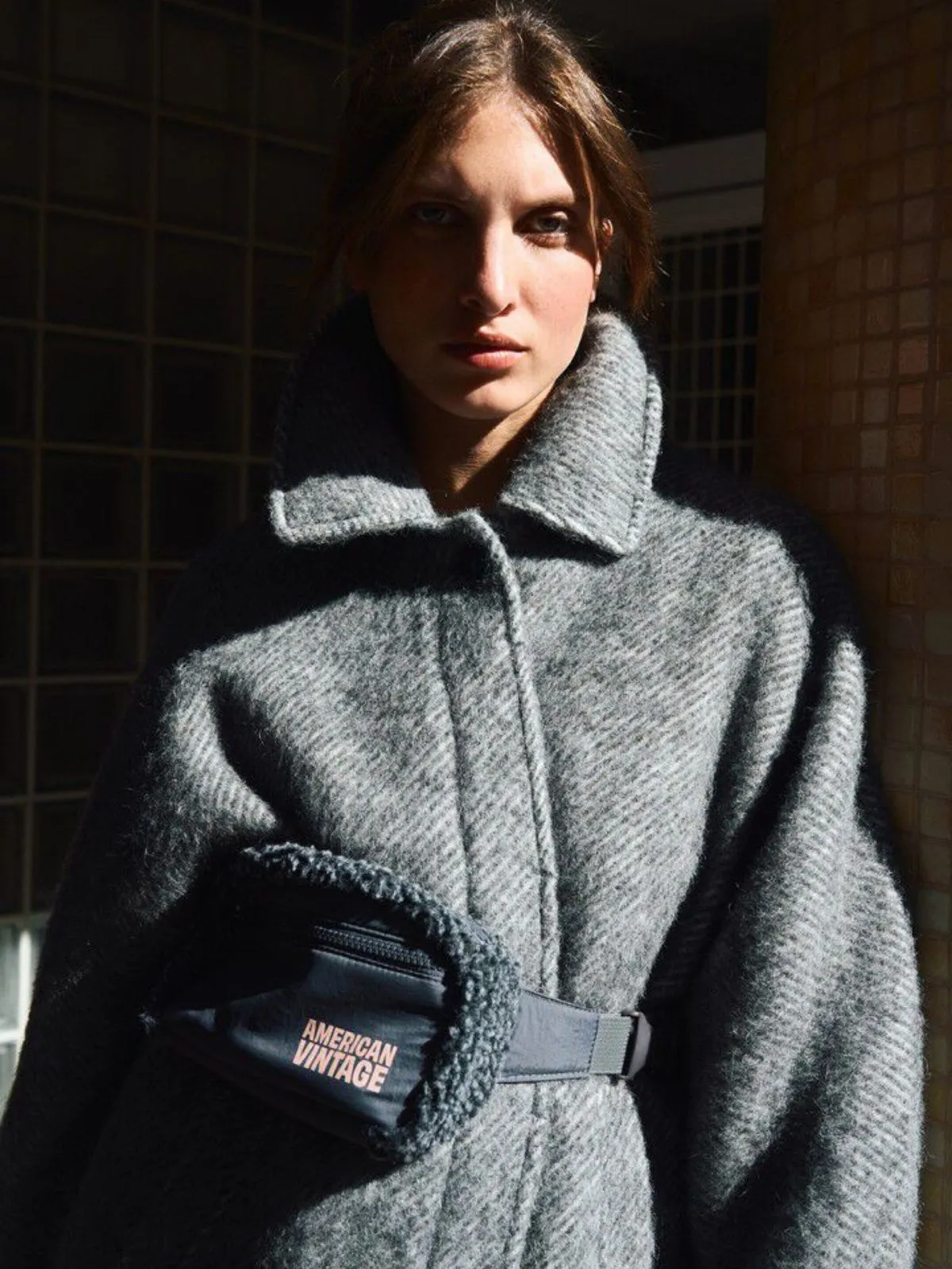 Lulow Herringbone Coat - Granite sold by iris product image thumbnail 3