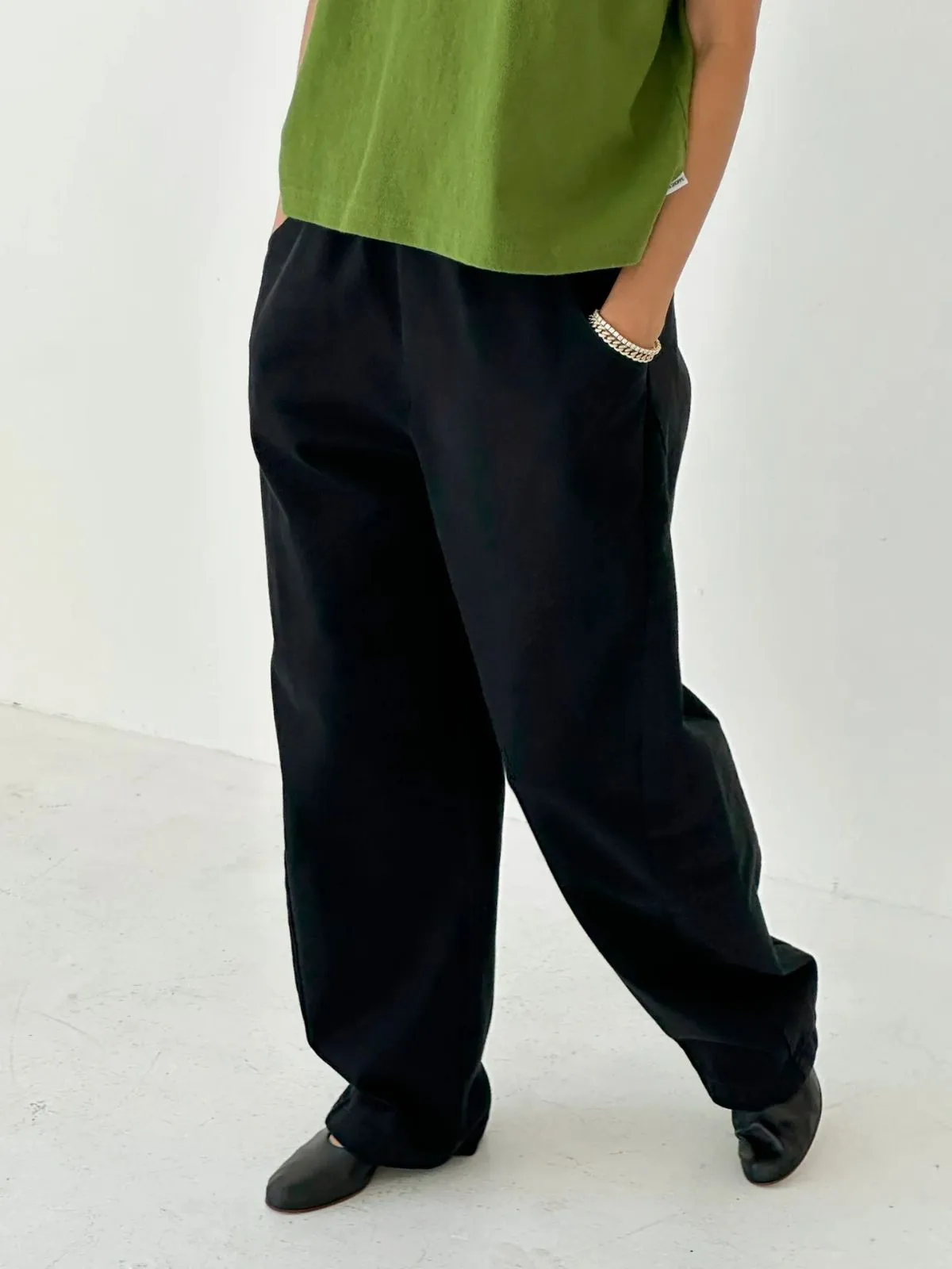 Arc Long Canvas Pants - Black sold by iris product image thumbnail 4