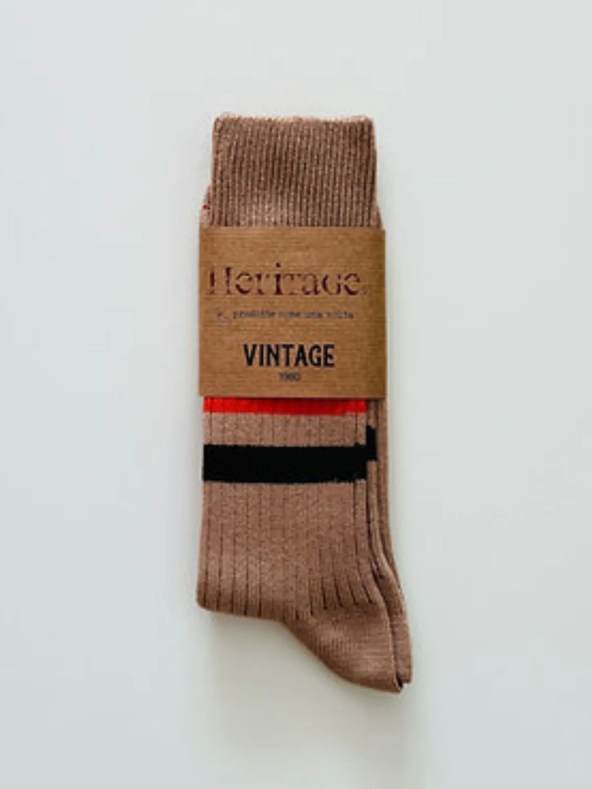 Vintage 1980 Stripe Socks - Camel sold by iris