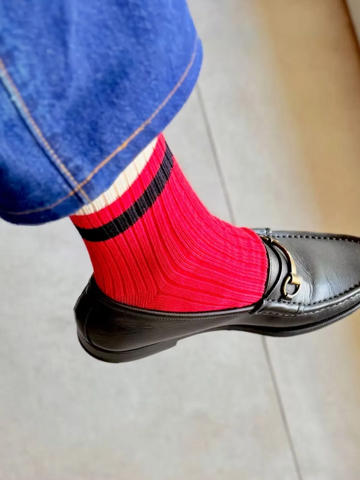 Vintage 1980 Stripe Socks - Red sold by iris product image thumbnail 3
