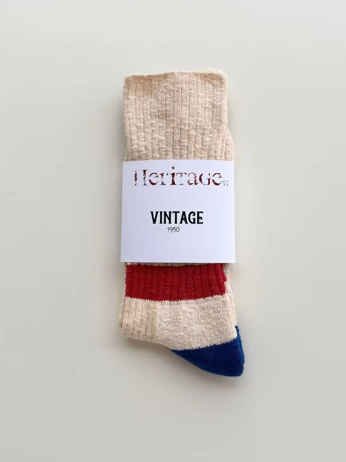 Vintage 1950 Stripe Socks - Oatmeal sold by iris product image thumbnail 3