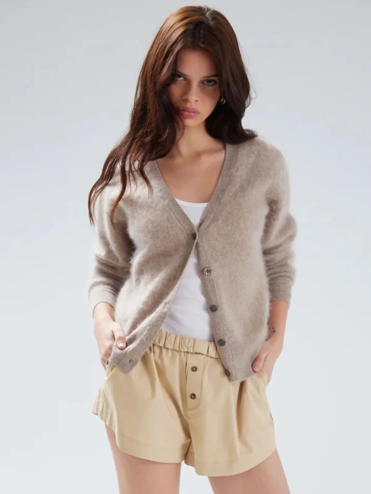 Vienna Brushed Cardigan - Truffle sold by iris product image thumbnail 2