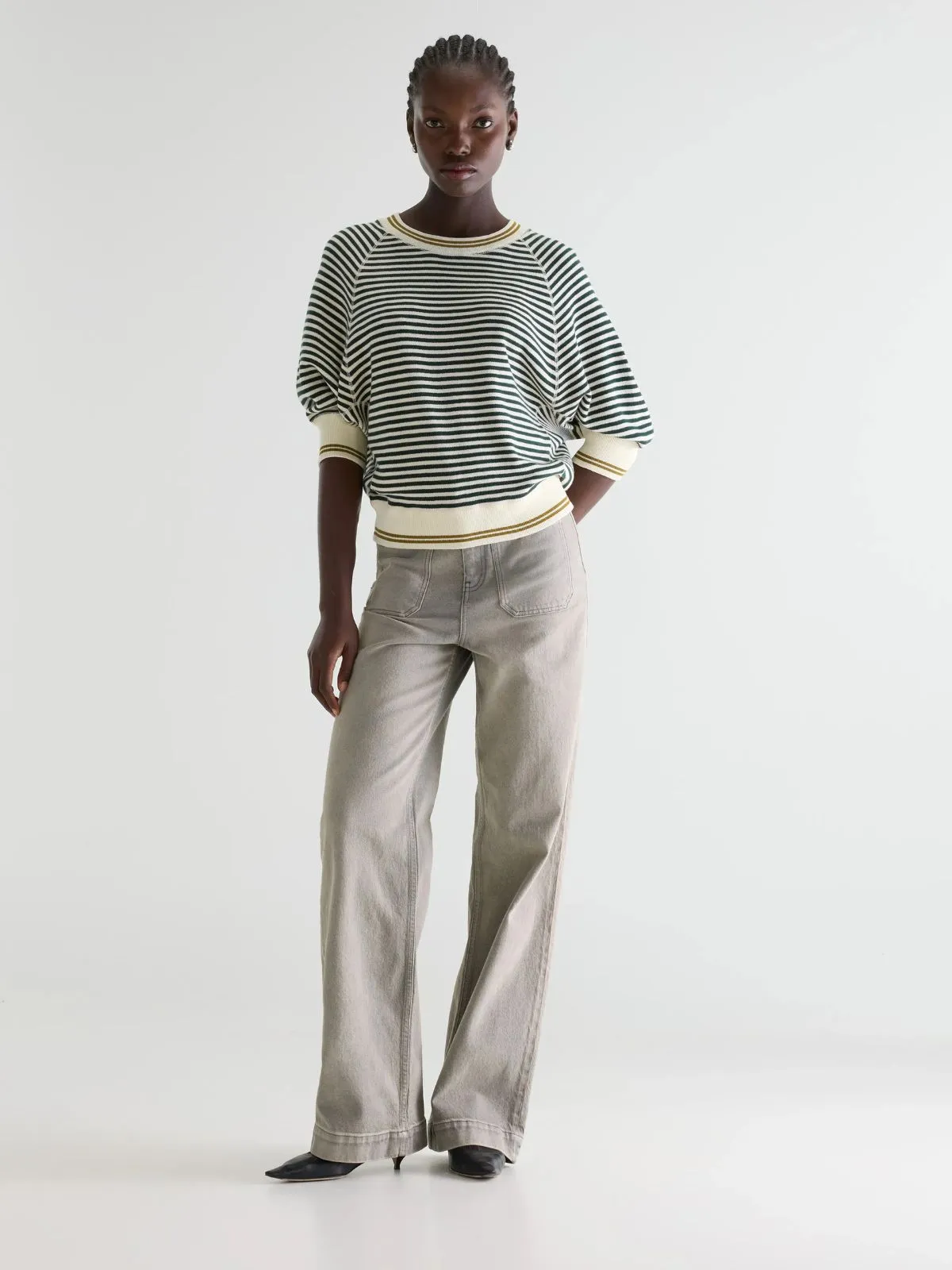 Anglet Stripe Knit - Dark Green sold by iris product image thumbnail 4