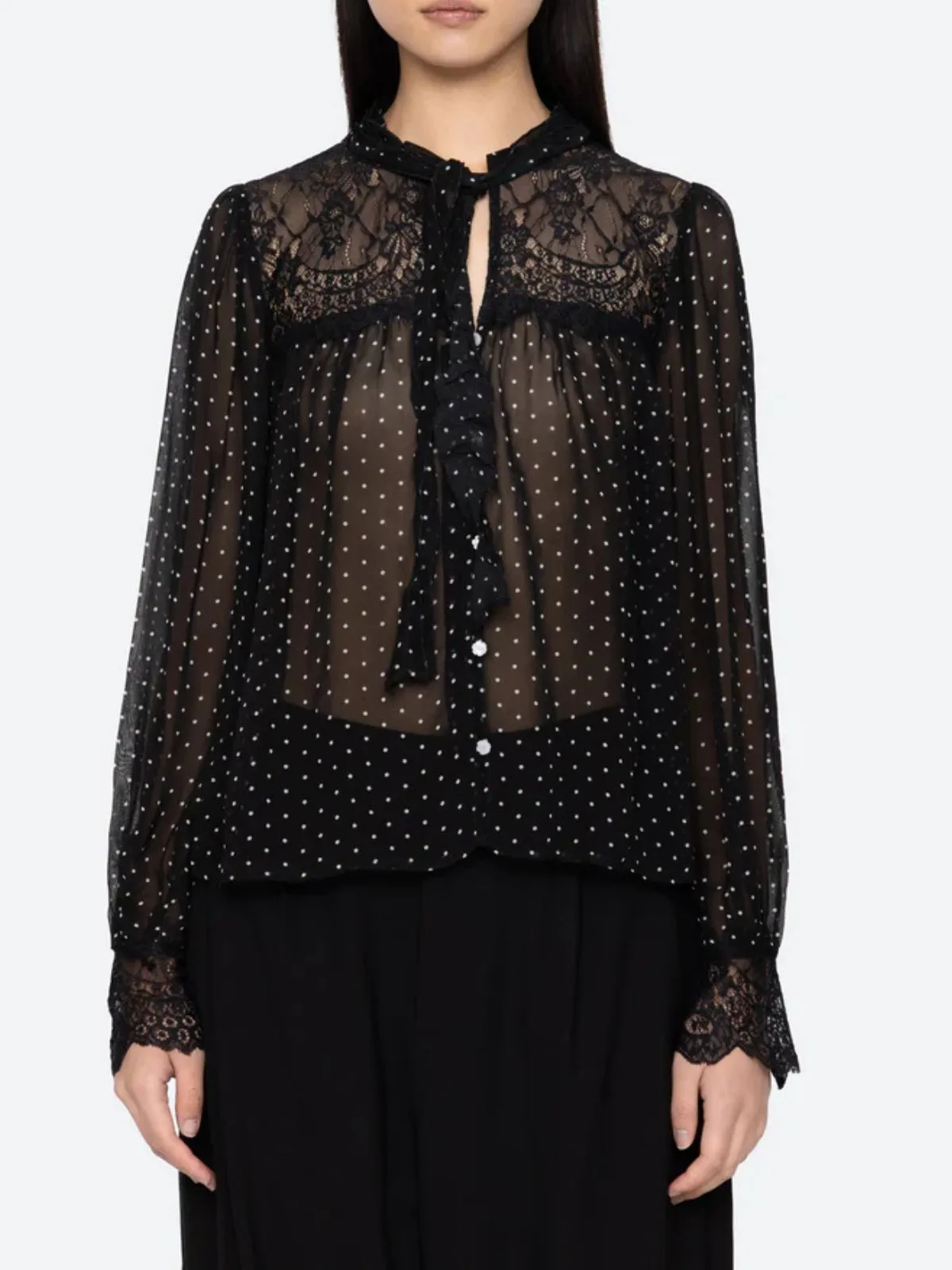 Melody Polka Dot Top - Black sold by iris product image thumbnail 3