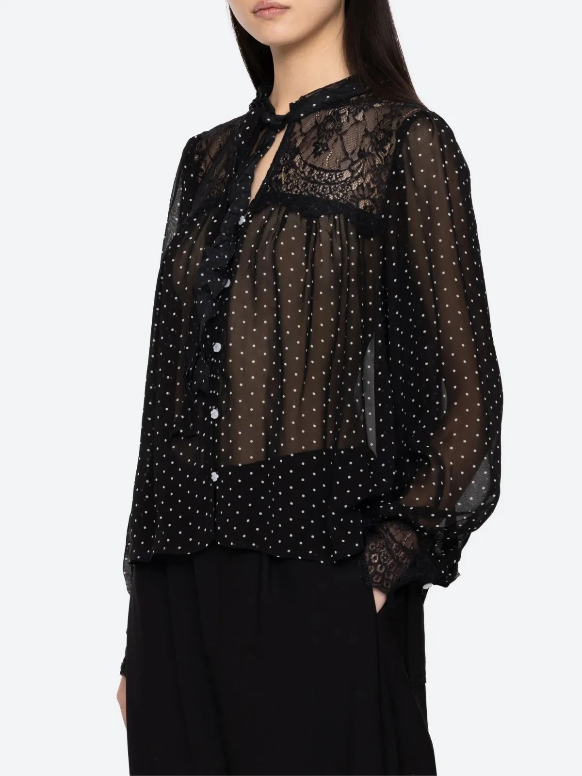 Melody Polka Dot Top - Black sold by iris product image thumbnail 2