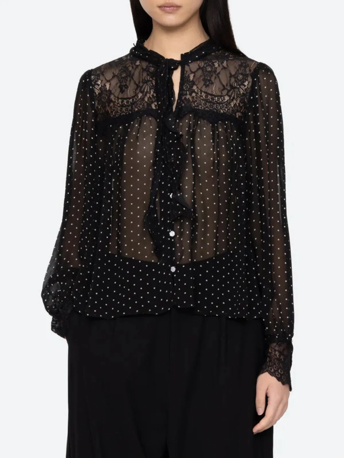 Melody Polka Dot Top - Black sold by iris product image thumbnail 5