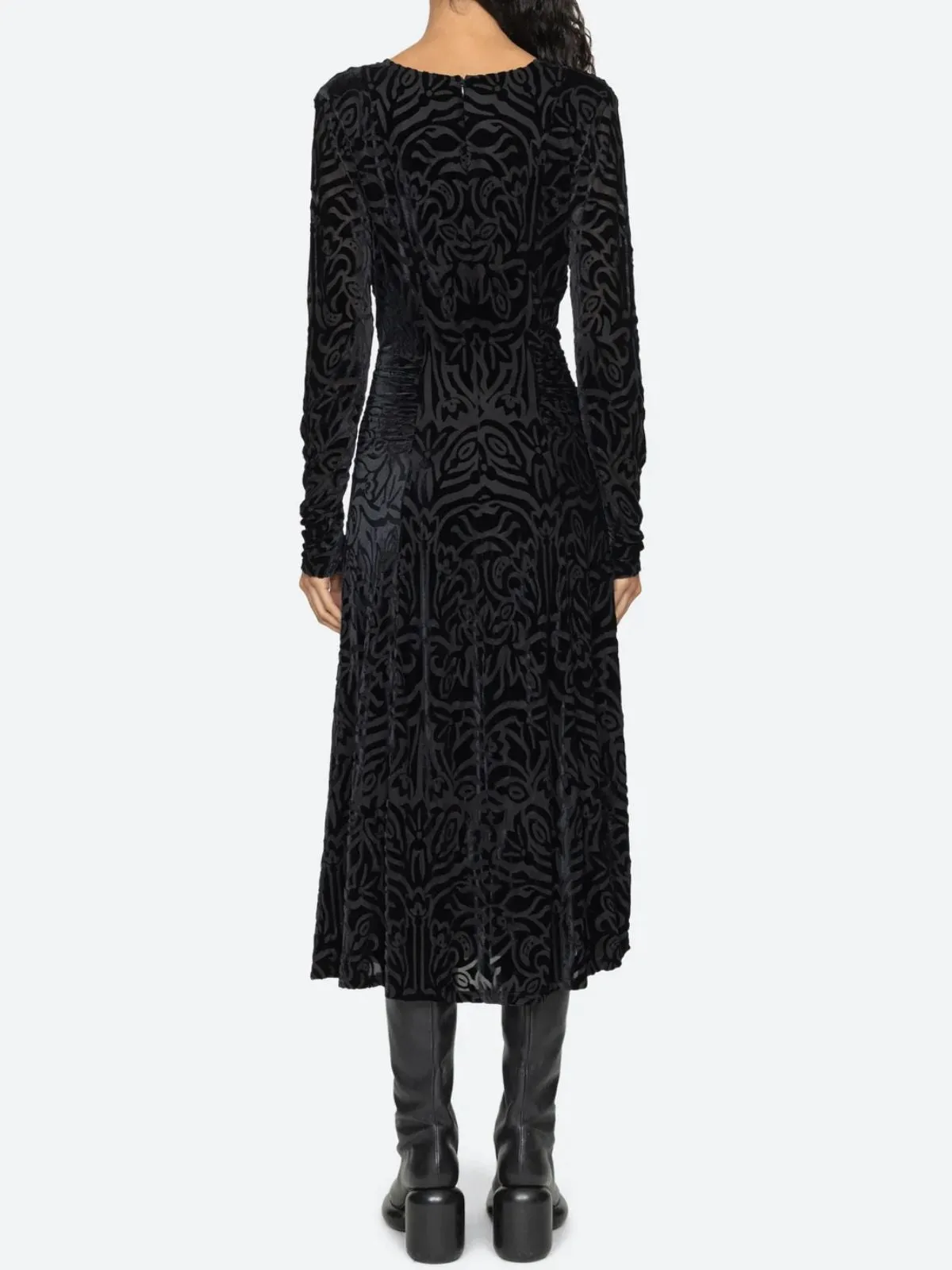 Julie Burnout Velvet Dress - Black sold by iris product image thumbnail 3