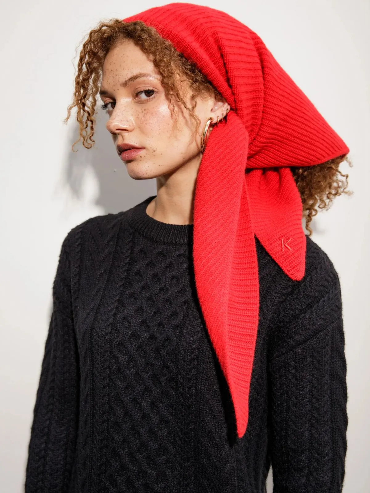 Triangle Cashmere Scarf - Red sold by iris