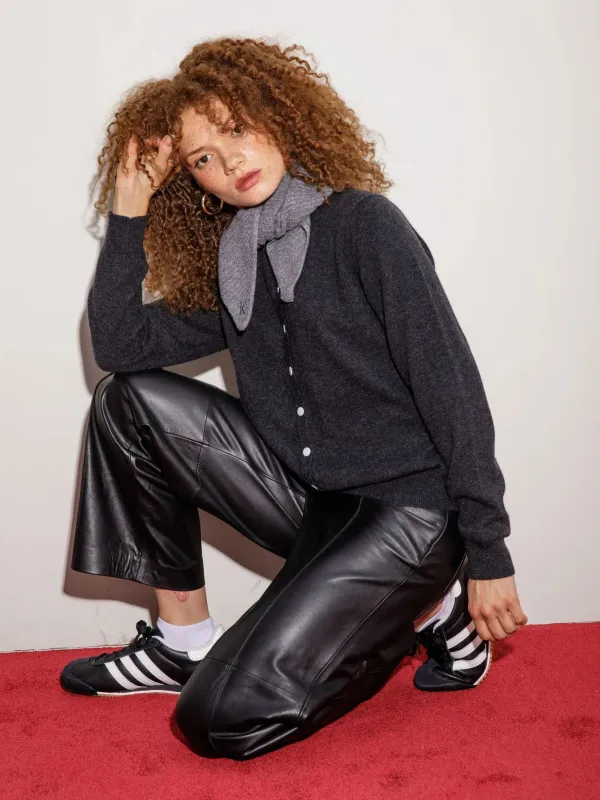 Knitted Cashmere Neck Tie - Grey sold by iris