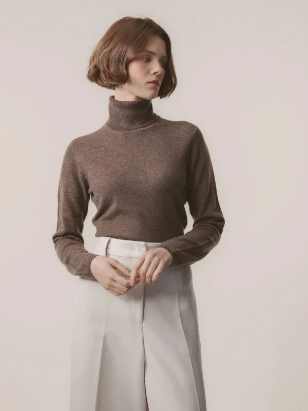 Cashmere Polo Neck - Truffle sold by iris