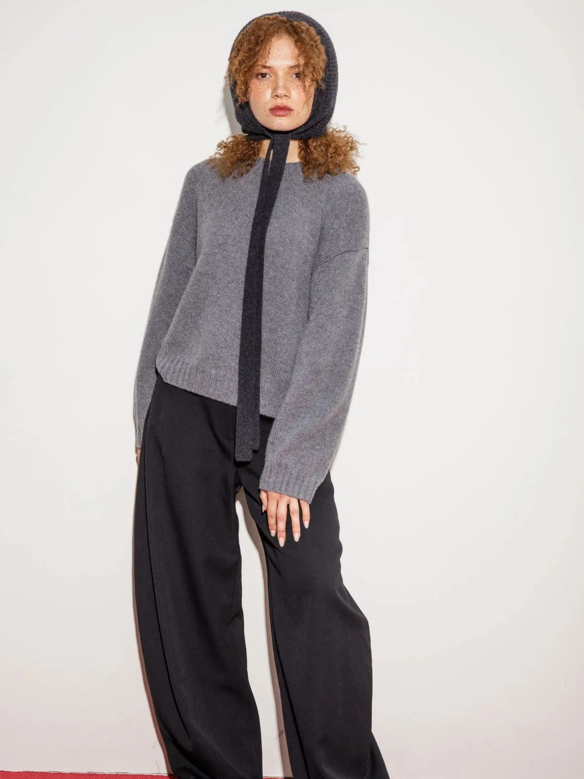 Cashmere Bonnet Hat - Charcoal sold by iris product image thumbnail 5
