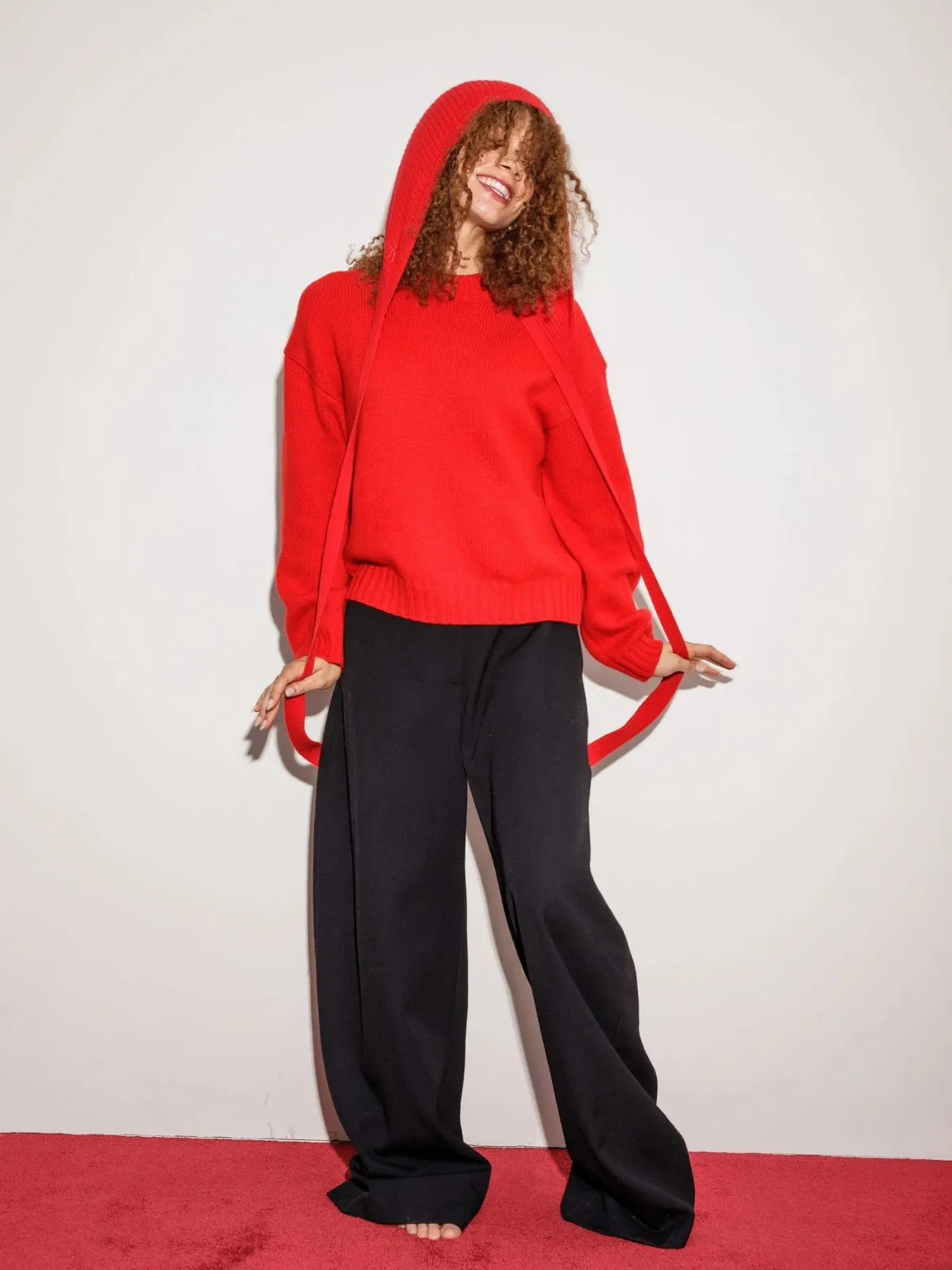Cashmere Bonnet Hat - Red sold by iris product image thumbnail 4