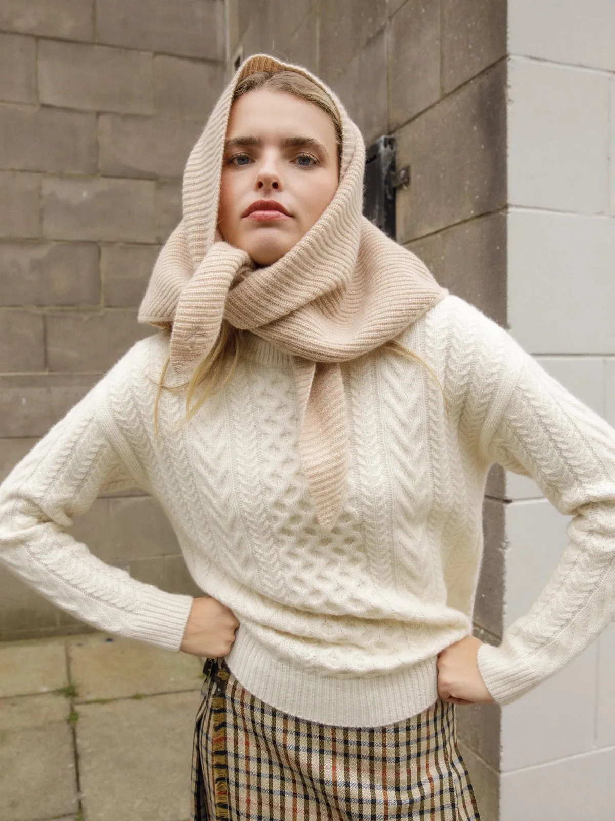 Triangle Cashmere Scarf - Vicuna sold by iris