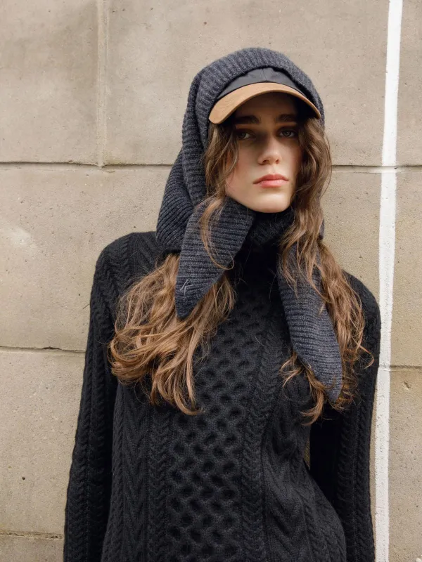 Triangle Cashmere Scarf - Charcoal made by iris