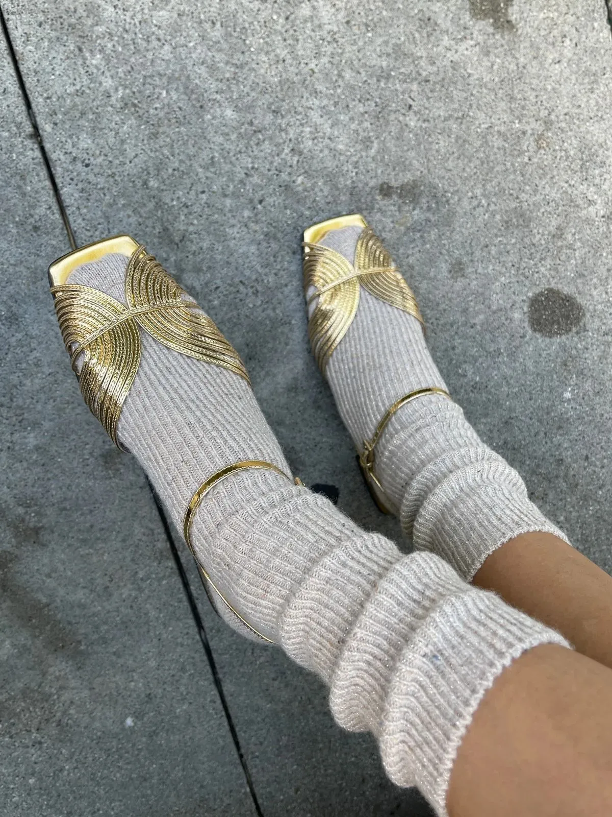 Winter Sparkle Socks - Champagne sold by iris