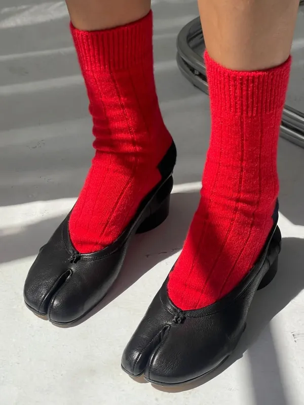Classic Cashmere Socks - Poppy Red sold by iris