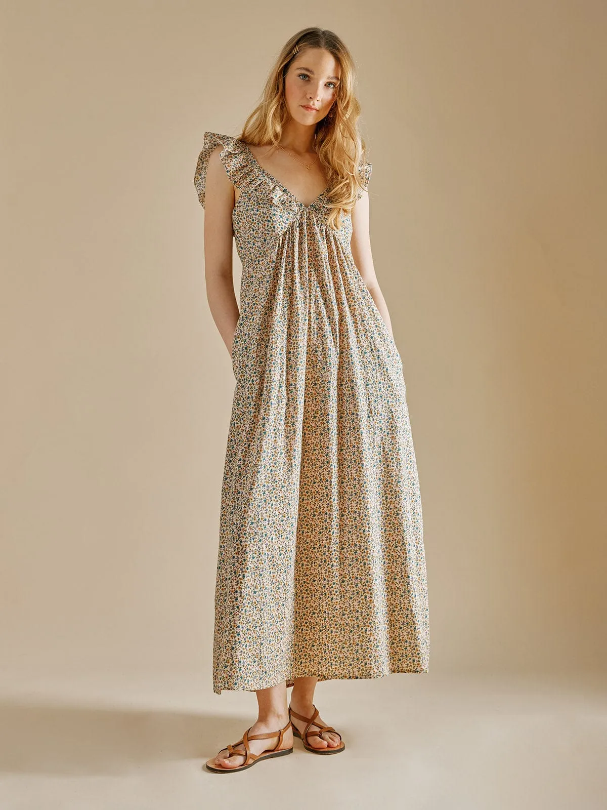 Yara Cotton Voile Dress – Cream sold by iris