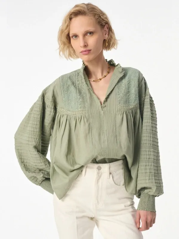 Dahlia Blouse - Almond sold by iris