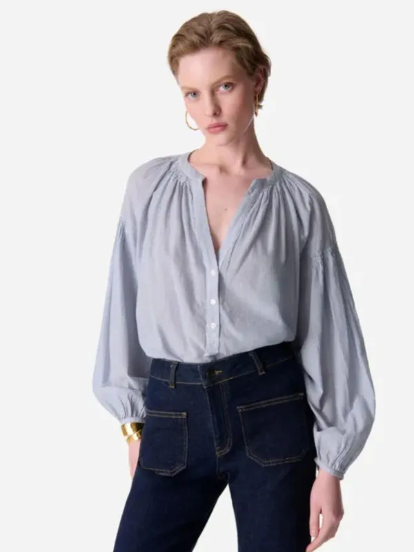 Nipoa Stripe Blouse - Blue & White sold by iris