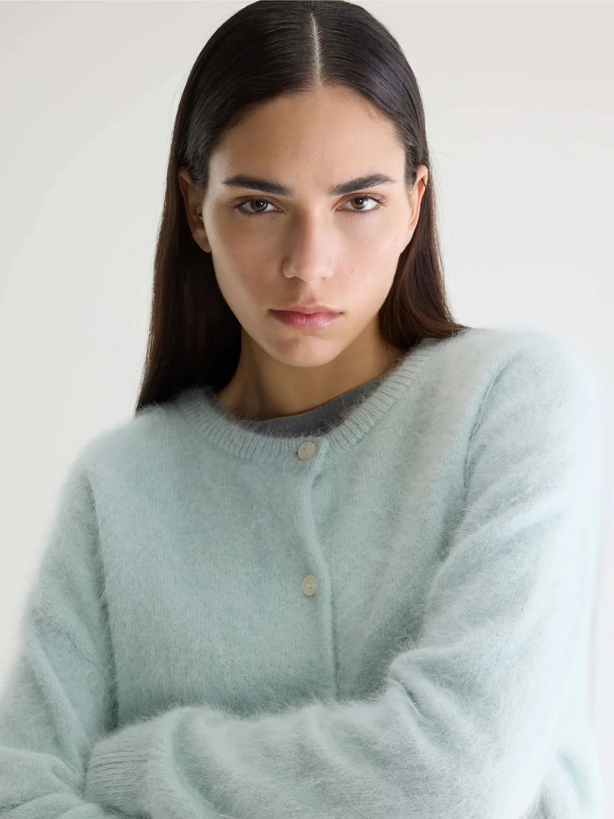 Dathan Angora Blend Cardigan - Ice sold by iris product image thumbnail 4