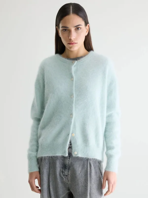Dathan Angora Blend Cardigan - Ice made by Bellerose