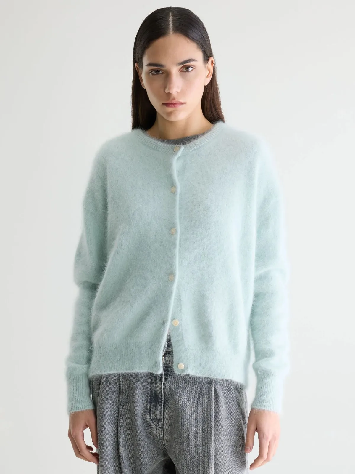 Dathan Angora Blend Cardigan - Ice sold by iris