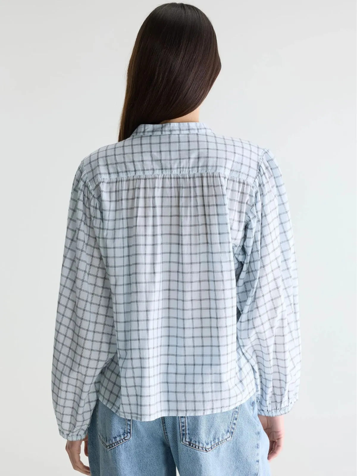 Cherry Check Blouse - Light Blue sold by iris product image thumbnail 3