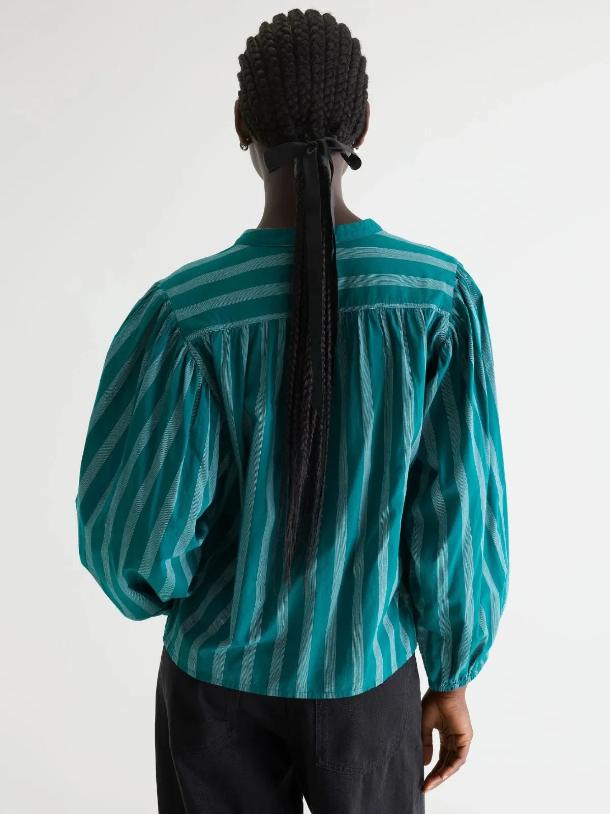 Cherry Sriped Blouse - Teal sold by iris product image thumbnail 4