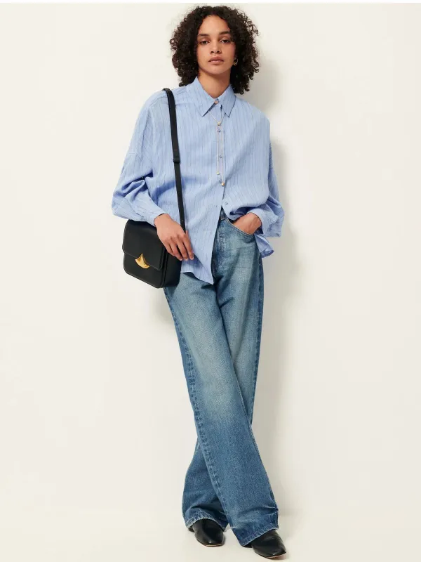 Dazik pinstripe Shirt- Light Blue made by Sessun