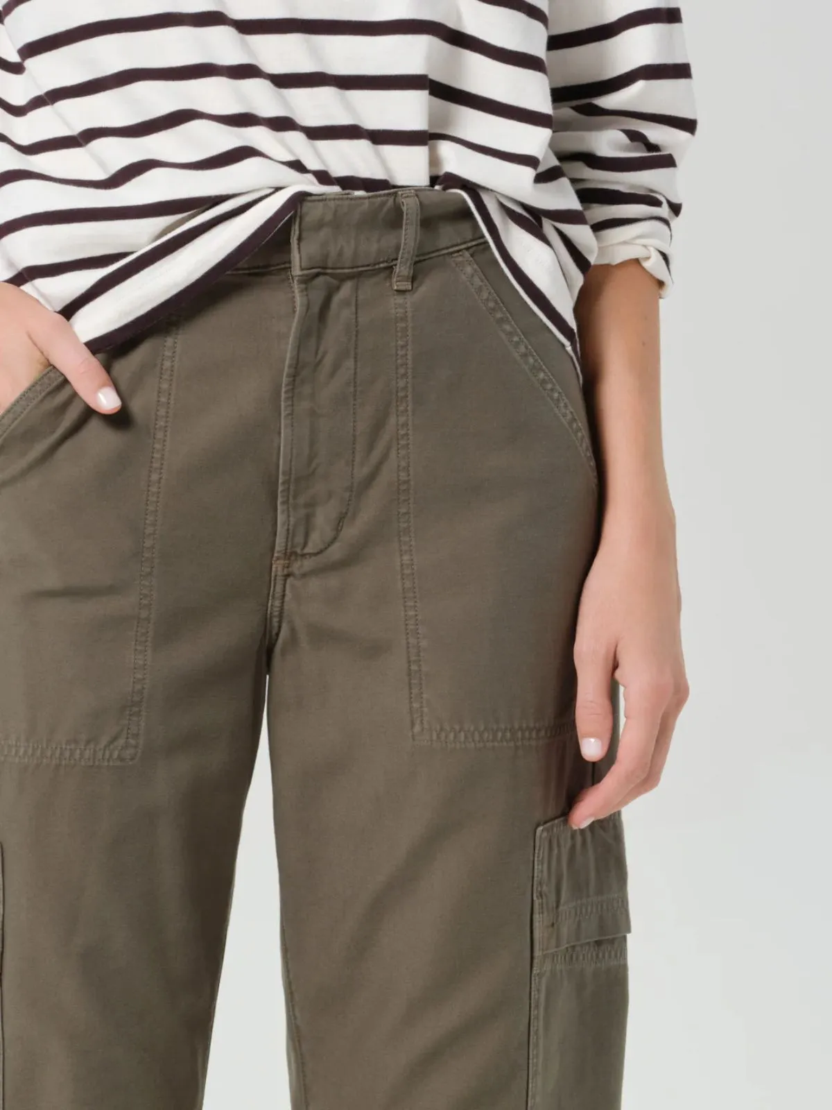 Marcelle Low Slung Cargo Pants - Khaki sold by iris product image thumbnail 2