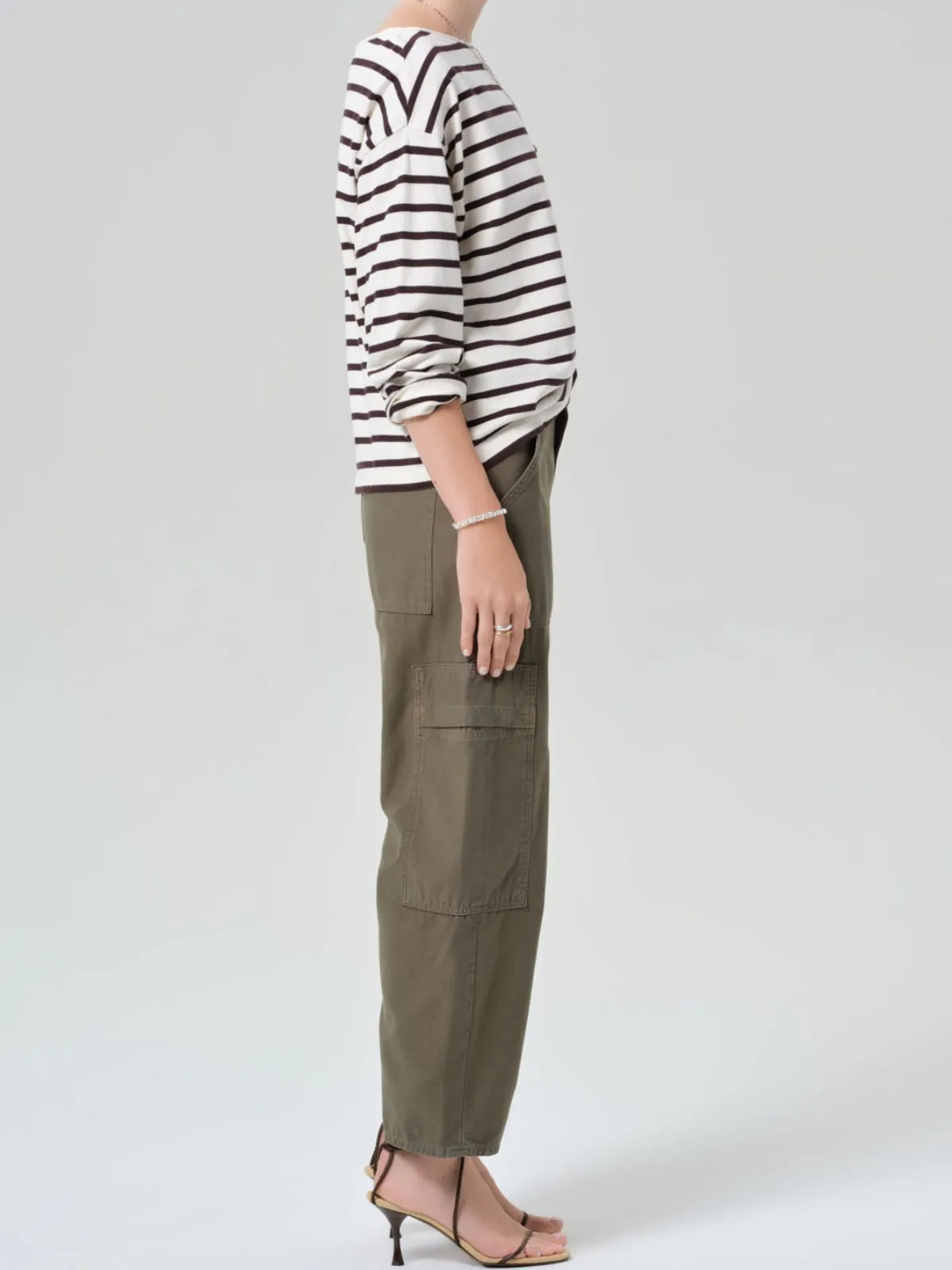 Marcelle Low Slung Cargo Pants - Khaki sold by iris product image thumbnail 4