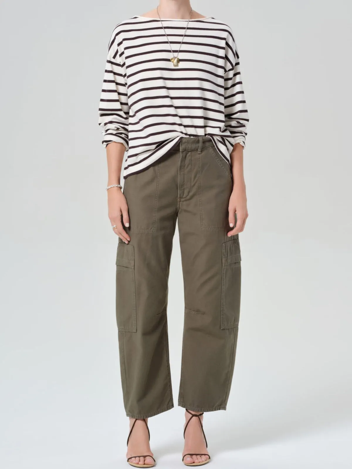 Marcelle Low Slung Cargo Pants - Khaki sold by iris product image thumbnail 5