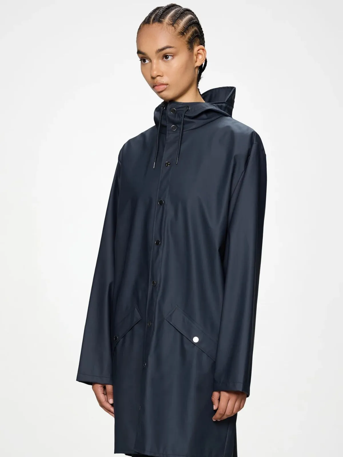 Long Rain Jacket - Navy sold by iris