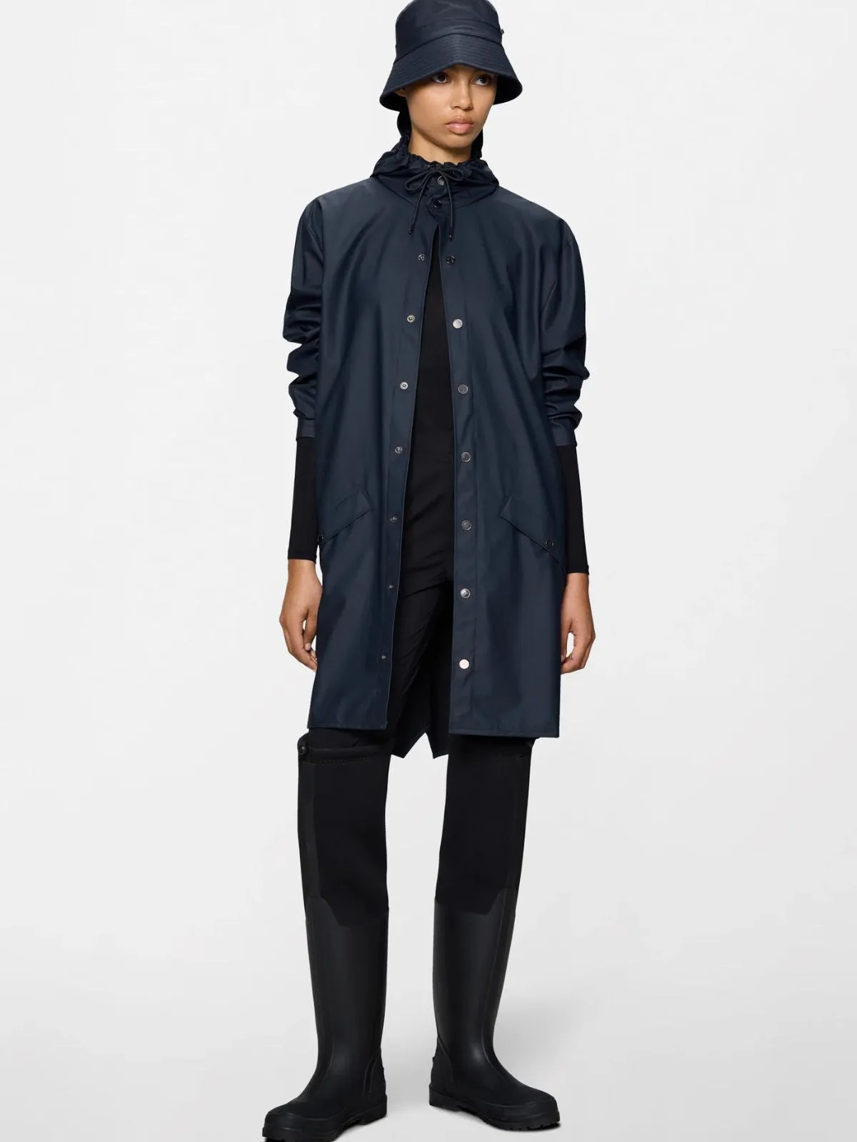 Long Rain Jacket - Navy sold by iris product image thumbnail 2
