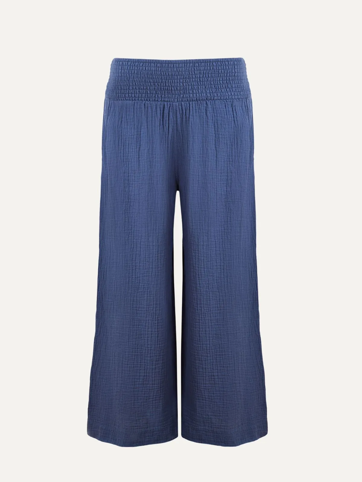 Rosy Double Cotton Gauze Trousers - Blue sold by iris